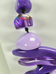 Jackie Brazil "Fusion" Purple Mix Long 110cm Bead Necklace ( N0040 )