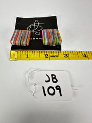 Jackie Brazil "Liquorice" Small Square Spring Mix Clip On Resin Earrings ( E0584 )