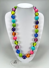 Jackie Brazil "Lola" Transparent Paris Mix Medium Spheres 70cm Resin Necklace ( N2695 )