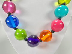 Jackie Brazil "Lola" Transparent Paris Mix Medium Spheres 70cm Resin Necklace ( N2695 )
