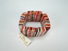 Jackie Brazil "Pop Art" Liquorice Orange Mix 8 Squares Elasticated Bracelet ( B0376 )