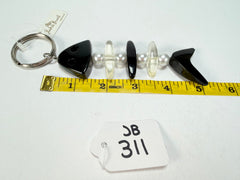 Jackie Brazil "Black & Crystal" Mix Beads Resin Keyring ( K0179 )