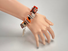 Jackie Brazil "POP" Liquorice Orange Mix Small Cubes Bracelet ( B0224 )