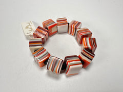 Jackie Brazil "POP" Liquorice Orange Mix Small Cubes Bracelet ( B0224 )