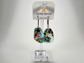Jackie Brazil "Diamond" Light Blue Mix Flinstone on Hook Resin Earrings ( E0700 )