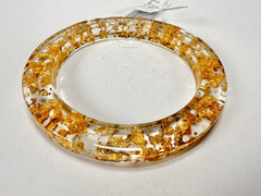 Jackie Brazil "Olympic" Gold Flakes Solid Round 0.6cm Resin Bangle ( B0200 )