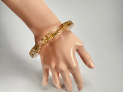 Jackie Brazil "Olympic" Gold Flakes Solid Round 0.6cm Resin Bangle ( B0200 )