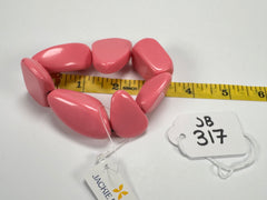 Jackie Brazil "Indiana" Pink Gloss Multi Bead Resin Bracelet ( B0210 )