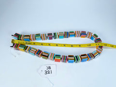 Jackie Brazil "POP" Liquorice Mix Colours Small Cubes 65cm Necklace ( N0046 )
