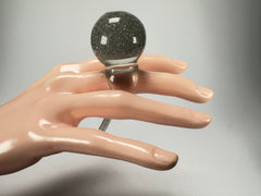 Jackie Brazil "Splendour" Large Ball Silver Flakes Ring ( R2500 ) Size UK - Q / US-8