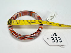 Jackie Brazil "Thin Cat Eye" Liquorice Allsorts with Cat Eye Orange Mix 1.3cm Resin Bangle ( B1151 )