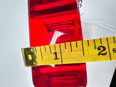 Jackie Brazil "Solid Square" Red Transparent 4cm Bangle ( B2056 )