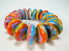 Jackie Brazil "Ana" Kandinsky Elasticated Wheels Resin Bracelet ( B0910 )