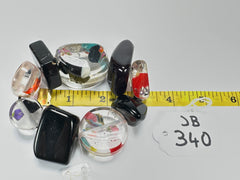 Jackie Brazil "Indiana" Black & Cascade Multi Bead Resin Bracelet ( B0210 )