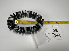 Jackie Brazil "Bar Code" Black & White Mix Squares Resin Bracelet ( B2201 )