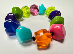 Jackie Brazil "Camille" Transparent Paris Mix Small Abstract Stones Resin Bracelet ( B0930 )