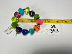 Jackie Brazil "Camille" Transparent Paris Mix Small Abstract Stones Resin Bracelet ( B0930 )