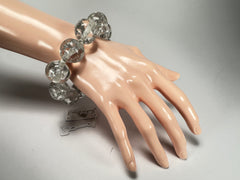 Jackie Brazil "Lola" Medium Spheres Silver Flakes Bracelet ( B2695 )