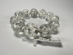 Jackie Brazil "Lola" Medium Spheres Silver Flakes Bracelet ( B2695 )