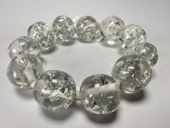 Jackie Brazil "Lola" Medium Spheres Silver Flakes Bracelet ( B2695 )