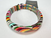 Jackie Brazil "Thin Cat Eye" Liquorice Allsorts with Cat Eye Mix Colours 1.3cm Resin Bangle ( B1151 )