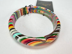 Jackie Brazil "Thin Cat Eye" Liquorice Allsorts with Cat Eye Mix Colours 1.3cm Resin Bangle ( B1151 )