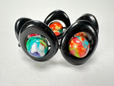 Jackie Brazil "Saturn" Black & Kandinsky Disc & Ball Elastic Bracelet ( B0052 )