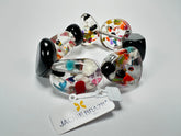 Jackie Brazil "Indiana" Black & Cascade Multi Bead Resin Bracelet ( B0210 )