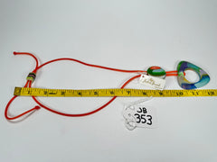 Jackie Brazil "Zabele" Kandinsky Tropicalia Resin Necklace on Rubber Cord ( N2360 )
