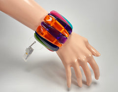 Jackie Brazil "Tulip" Transparent Summer Mix Elasticated Bracelet ( B0026 )