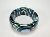 Jackie Brazil "All Sorts "Liquorice w/Cat Eye Blue Mix 3.4cm Bangle ( B2444 )