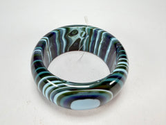 Jackie Brazil "All Sorts "Liquorice w/Cat Eye Blue Mix 3.4cm Bangle ( B2444 )