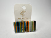 Jackie Brazil "Liquorice" Small Square Winter Mix Clip On Resin Earrings ( E0584 )