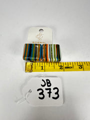 Jackie Brazil "Liquorice" Small Square Winter Mix Clip On Resin Earrings ( E0584 )