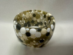 Jackie Brazil "Petit Balls" Cream Mix Spots Solid Round Resin 5cm Bangle ( B2521 )
