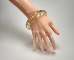 Jackie Brazil "Olympic" Gold Flakes Solid Round 0.6cm Resin Bangle ( B0200 )