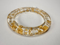 Jackie Brazil "Olympic" Gold Flakes Solid Round 0.6cm Resin Bangle ( B0200 )