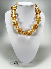 Jackie Brazil "Large Spheres" Short Abstract Gold Flakes Necklace 50cm ( N2692 )