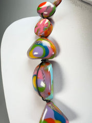 Jackie Brazil "Indiana" Kandinsky Multi-Bead Medium Resin 70cm Necklace ( N0033 )
