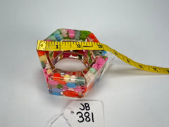 Jackie Brazil "Sabrina" Spots Hexagonal Elasticated 5cm Bracelet ( B2522 )