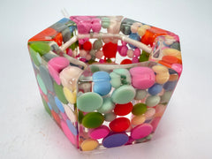 Jackie Brazil "Sabrina" Spots Hexagonal Elasticated 5cm Bracelet ( B2522 )