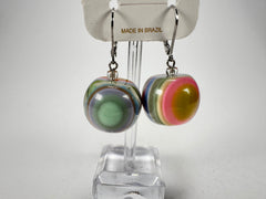 Jackie Brazil "Cat Eyes" Liquorice Balls Spring Mix Short Resin Earrings ( E0960 )