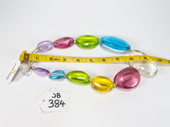 Jackie Brazil "Transparent" Summer Mix Short Flat Riverstones 50cm Necklace ( N3616 )
