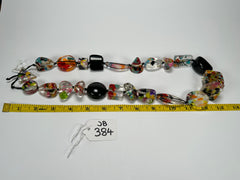 Jackie Brazil "Indiana" Black & Cascade Multi-Bead Medium Resin 70cm Necklace ( N0033 )
