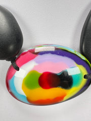 Jackie Brazil "Black Matt & Kandinsky Stone" Short Flat Riverstones 50cm Necklace ( N3616 )