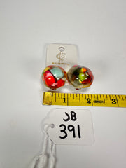 Jackie Brazil "Moda" Cascade Abstract Clip On Resin Earrings ( E2962 )
