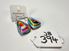 Jackie Brazil "Diamond" Kandinsky Flinstone on Hook Resin Earrings ( E0700 )