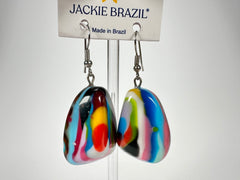 Jackie Brazil "Diamond" Kandinsky Flinstone on Hook Resin Earrings ( E0700 )