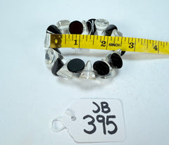 Jackie Brazil "Oscar" Black & Clear Transparent Cones on Elastic Bracelet ( B0935 )