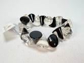 Jackie Brazil "Oscar" Black & Clear Transparent Cones on Elastic Bracelet ( B0935 )